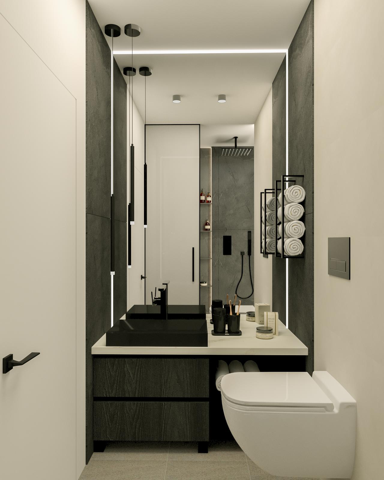 Bathroom in dark stone