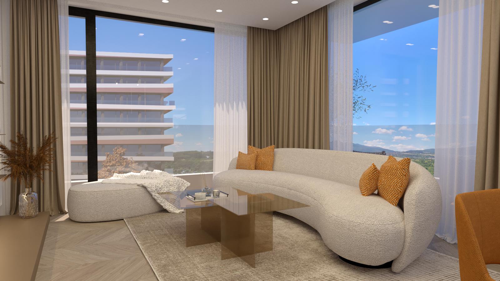 Living room of Apartment Siena with a curved sofa