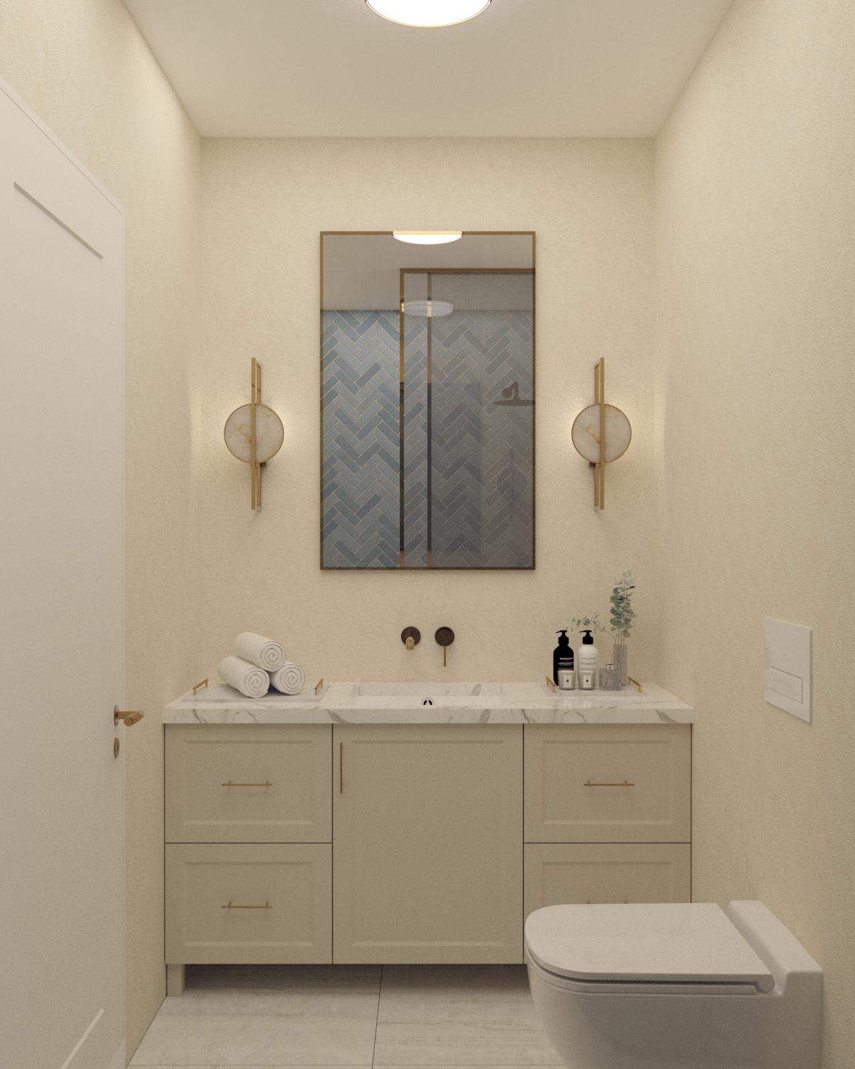 Bathroom vanity with marble top