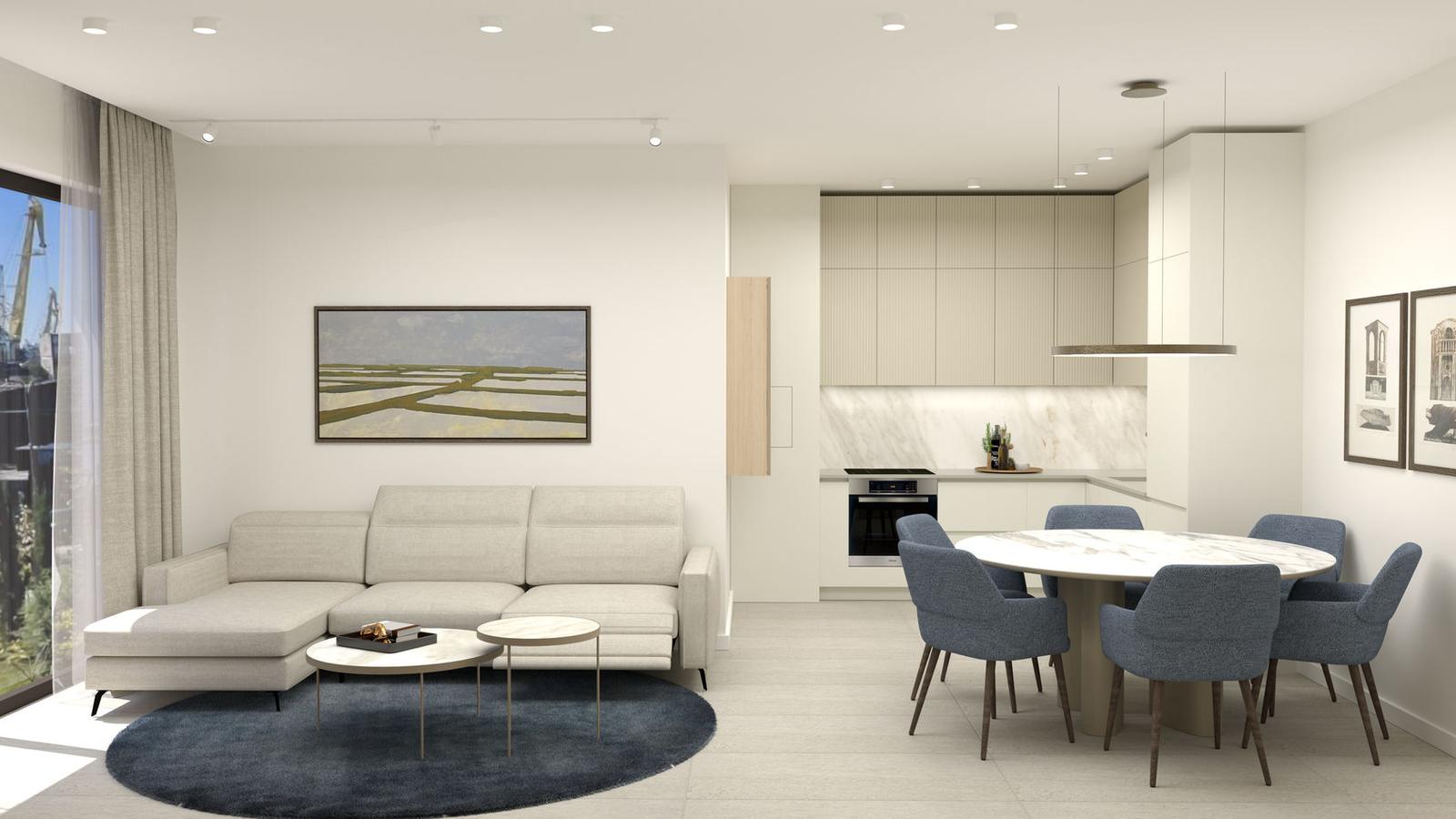 Living room with a painting of the salt flats